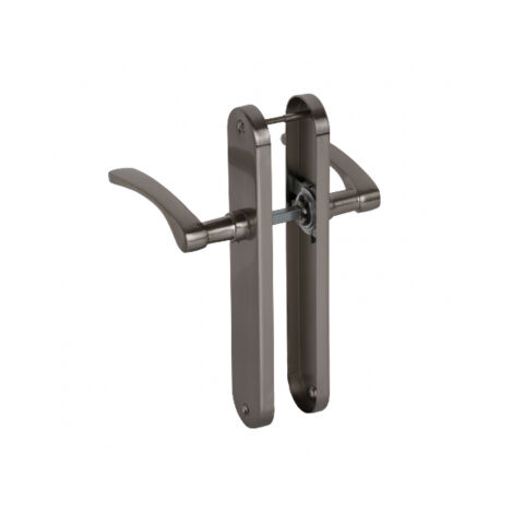 2 poignées de porte d'intérieur Aluminium nickel mat sans trou
