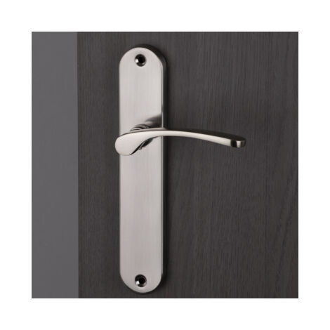 2 poignées de porte d'intérieur Aluminium nickel mat sans trou