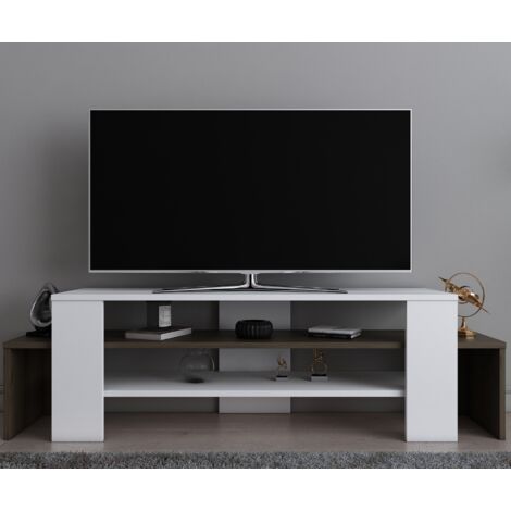 Decorotika Lenora Meuble TV TV Cabinet Meuble TV Media Stand Blanc Walnut (1/5)