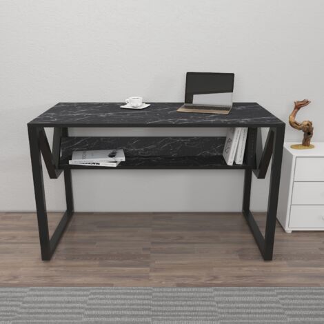 Decorotika Lona Computer Desk Study Desk With A Hidden Shelf  Bendire Noir (1/4)