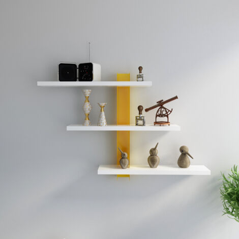 Decorotika Mita Adjustable Wall Shelf  Wall Mounted Shel Wall Display Unit Storage - Yellow (1/4)