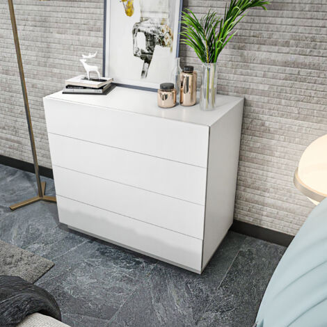 Decorotika Lines Chest Of Drawers Organiser Storage Furniture For Bedroom - Blanc (1/5)