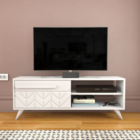 Decorotika Venice Meuble TV TV Cabinet Meuble TV with Cabinet and Two Open Shelves for TVs up to 54 inches (1/5)