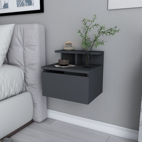 Decorotika Alice Floating Nightstand Bedside Table Wall Mounted with Drawer (Anthracite) (1/4)