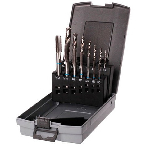 Coffret 14 pcs DIN 371-376 HSS perçage, taraudage M3 à M12 mm - KA300114 - Labor