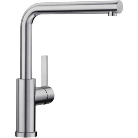 Blanco – Mitigeur de cuisine sous fenêtre – Inox brossé – Bec orientable 360° – Hauteur sous bec 2,5 cm – 526179 (1/5)