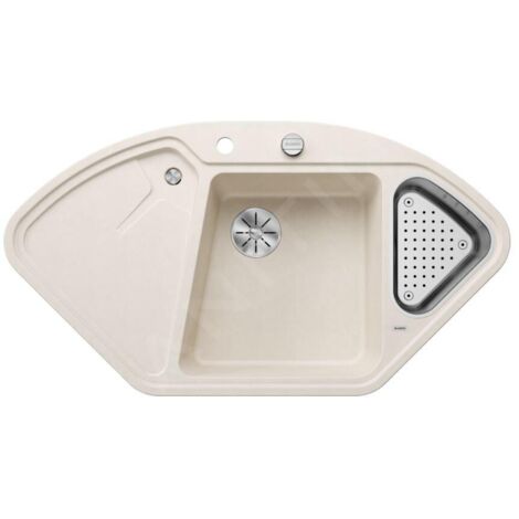 Blanco Delta II - Évier en silgranit 1057x575 mm, avec commande de vidage et accessoires, InFino, blanc doux 527055