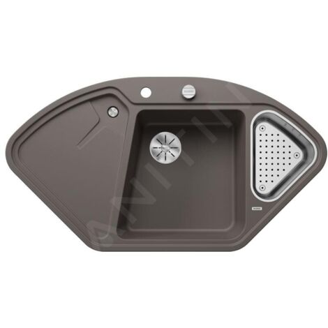 Blanco Delta II - Évier en silgranit 1057x575 mm, avec commande de vidage et accessoires, InFino, gris 527238
