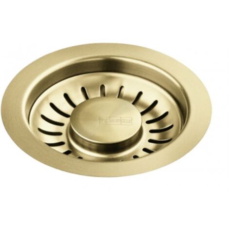 Franke – Bonde de douche 90mm – Finition PVD Reflet d'Or – Trop-plein rectangulaire – Pour éviers Inox/Fragranite/Tectonite