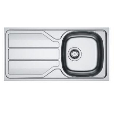 Franke – Évier 1 bac inox lisse 860 x 435 mm – Non percé pour robinetterie – Vidage bonde manuelle ø 90 mm – Réversible – Garantie à vie (1/3)