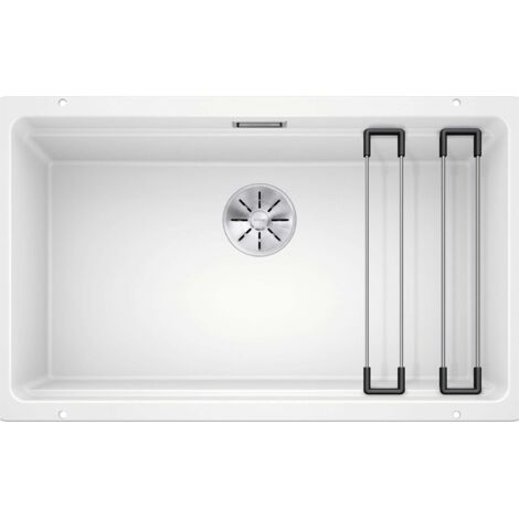 Blanco – Évier en silgranite 1 bac 73x46 cm – Montage sous plan de travail – Avec rails Etagon – Couvercle C-overflow – SKU 525171