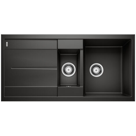 Evier Blanco Metra 6S Silgranit - NOIR - Vidage : Manuel