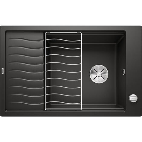 Blanco Elon XL 6 - Évier en silgranit, 78x50 cm, avec commande de vidage et accessoires, noir 525882