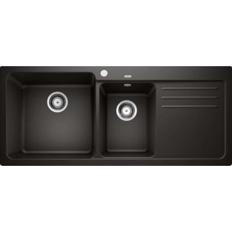 Evier Blanco Naya 8S Silgranit - NOIR - Egouttoir A droite