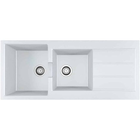 Evier Franke Sirius 2 Tectonite S2D621 - Blanc Artic (moucheté)