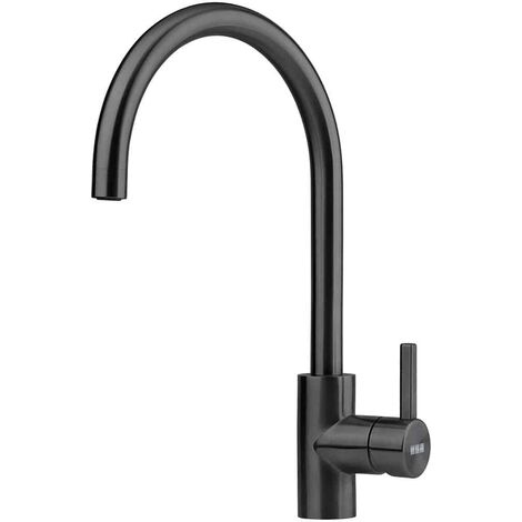 Franke – Mitigeur d'évier noir 387mm – Rotation 180° – Débit 12,8 l/min – Inox avec finition résistante à la corrosion – Installation pose libre