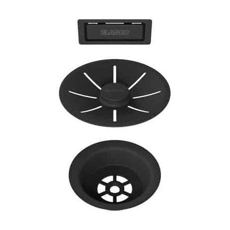 Blanco Accessoires - Garniture de vidage C-overflow, BlackEdition, noir mat 239975