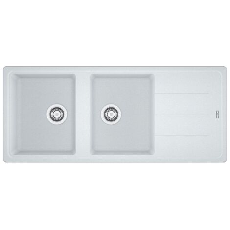 Franke – Évier 2 bacs Fragranit+ Platinium 1600x500 mm – A encastrer – Traitement antibactérien – Évier série Basis