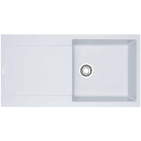 Evier à encastrer 1 bac FRANKE Maris Fragranit avec vidage manuel 97 x 50 cm Blanc artic