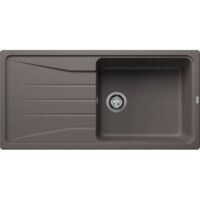 527340-BLANCO Évier synthèse 1 bac avec égouttoir gris volcan 126x42x61 Cuve XL siphon