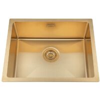 Évier inox PVD doré Luisina TRIO 1 bac 550x450