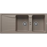 Blanco – Évier 2 bacs Silgranit TARTUFO – Design moderne – Cuves identiques 330 x 420 mm – Résistant aux rayures et aux chocs – Garantie 10 ans