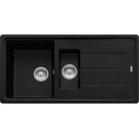 Évier Basis Fragranit BFG 651 - noir mat - manuel - 970 x 500 x 200/100 mm (sous-meuble 60 cm) - Franke