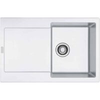 Evier à encastrer 1 bac FRANKE Maris Fragranit avec vidage manuel 78 x 50 cm Blanc artic