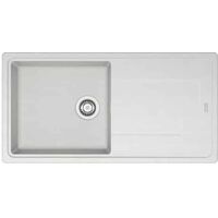Franke – Évier 1 bac Tectonite 970x500mm – Finition blanche mouchetée – Vidage gain de place 90mm – Résistant aux hautes températures jusqu'à 300°C