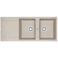 Franke – Évier 2 bacs Fragranit Durakleen+ – Dimensions 1160 x 500 mm – Traitement anti-bactérien – Garantie 10 ans