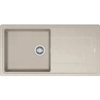 Franke – Évier 1 bac Tectonite beige – Découpe 950 x 480 mm – Vidage gain de place avec bonde 90 mm – Résistant aux hautes températures jusqu'à 300°C