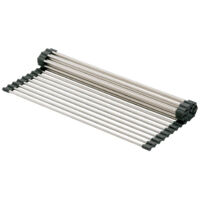 Panier égouttoir d'évier déroulant XL inox – Dimensions 400 x 458 x 9 mm – Conçu pour s'adapter à votre évier Franke