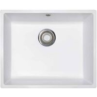 Franke – Évier 1 bac Fradura DMD610-54 – Blanc Artic – Non percé pour robinetterie – Vidage gain de place 90mm inox – Résistant aux hautes températures