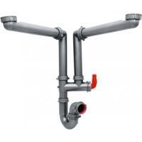 Franke – Siphon évier 1 cuve – Raccordement mural 40mm – Prise lave-vaisselle – PVC 32mm – Gain de place