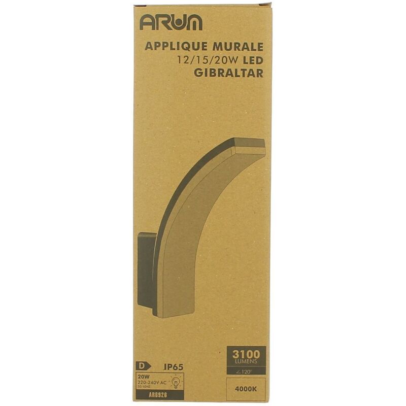 Applique Extérieure LED GIBRALTAR IP65 3 Puissances 12W-15W-20W 3