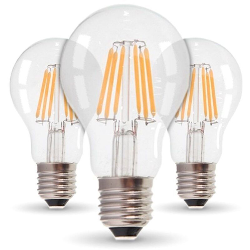 LODA - Lot de 3 ampoules led e27 lumière chaude - ambré
