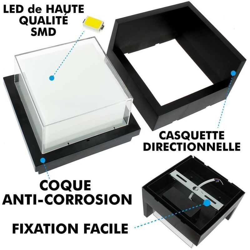 Applique Murale LED CUBA 15W Equiv 150W Extérieur IP65 CCT 3