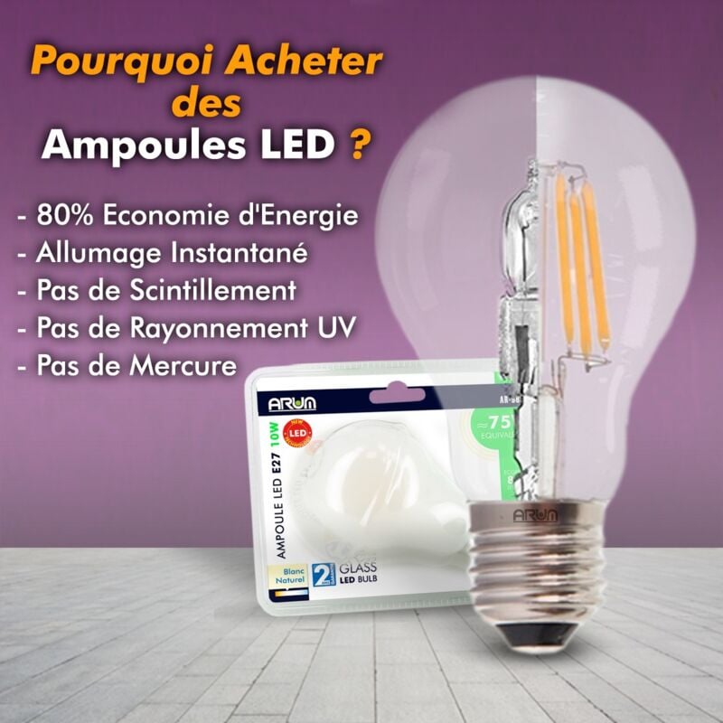 Lot de 10 ampoules LED GU5.3 5W (Eq. 32W) 6500K 110°