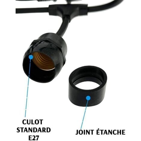Guirlande Guinguette stalactite 10 Ampoules LED Filament E27 10 mètres Interconnectable