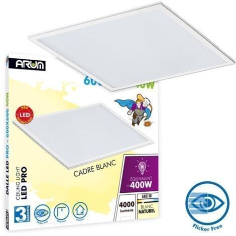 Dalle Led 40W 60x60 cm blanc neutre UGR 19 120LM / W