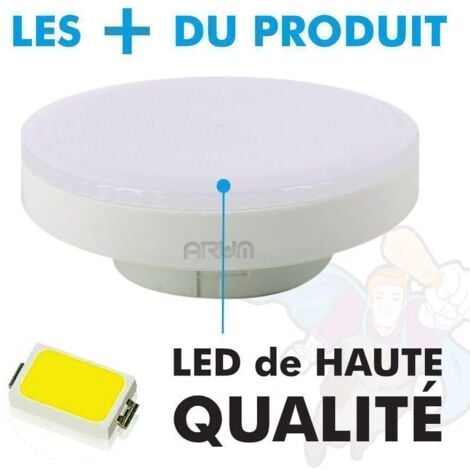 Lot de 2 Ampoules LED GX53 7W eq 50W  Température de Couleur: Blanc Froid 6000K