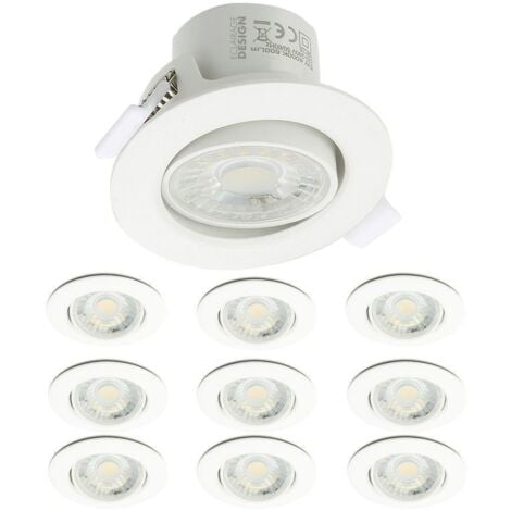 Lot de 10 Spots LED Encastrables Valence 8W Orientable Equ. 75W  Température de Couleur: Blanc neutre 4000K
