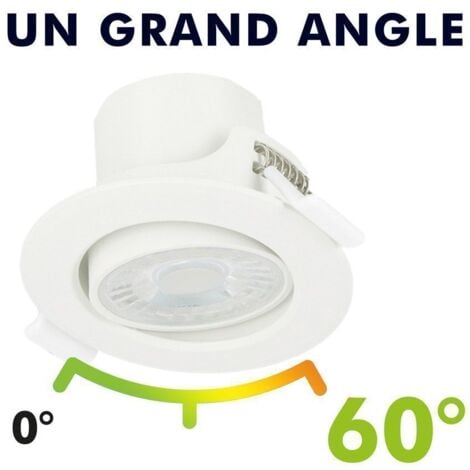 Lot de 10 Spots LED Encastrables Valence 8W Orientable Equ. 75W  Température de Couleur: Blanc neutre 4000K