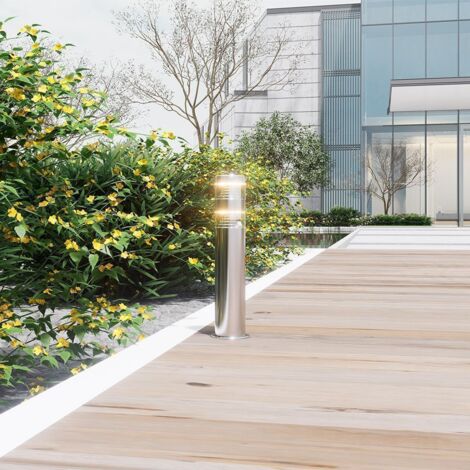 Borne de jardin LED 9W 40 CM INOX NORA IP44  Température de Couleur: Blanc neutre 4000K