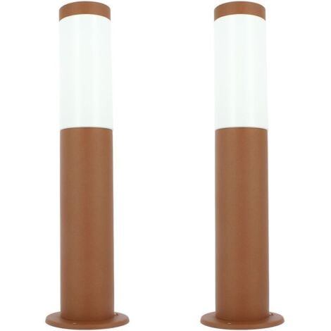 Lot de 2 Bornes extérieures Brun antique VALENTE hauteur 45cm