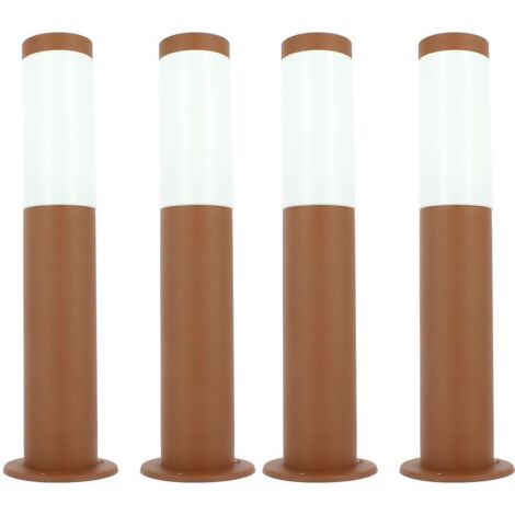 Arum Lighting – Lot de 4 bornes extérieures brun antique – Acier inoxydable – Hauteur 45 cm – Norme IP44 pour extérieur – Installation simplifiée