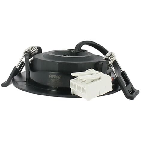 15 Spots Encastrables LED Noir ASTURIE Orientable 7W Eq. 75W  Température de Couleur: Blanc Chaud 3000K