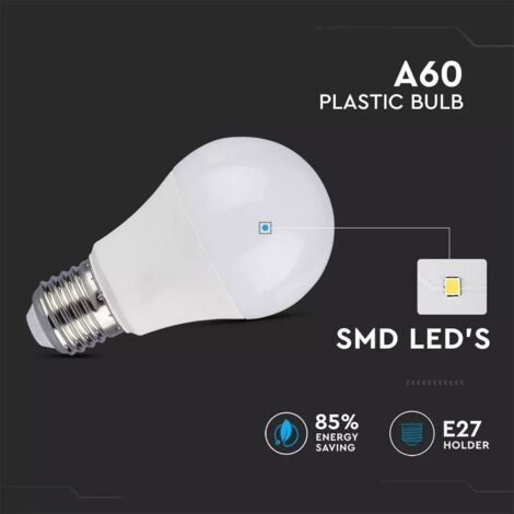 Ampoule LED E27 10W Eq 60W CRI 95  Température de Couleur: Blanc chaud 2700K