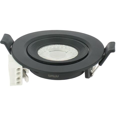 20 Spots Encastrables LED Noir ASTURIE Orientable 7W Eq. 75W  Température de Couleur: Blanc neutre 4000K