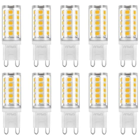 Lot de 10 ampoules LED G9 3W 400Lumens Blanc chaud
